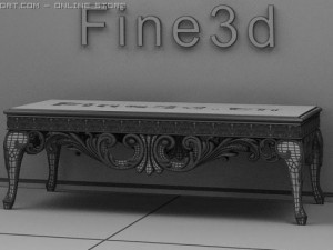 antique09table047 3D 模型