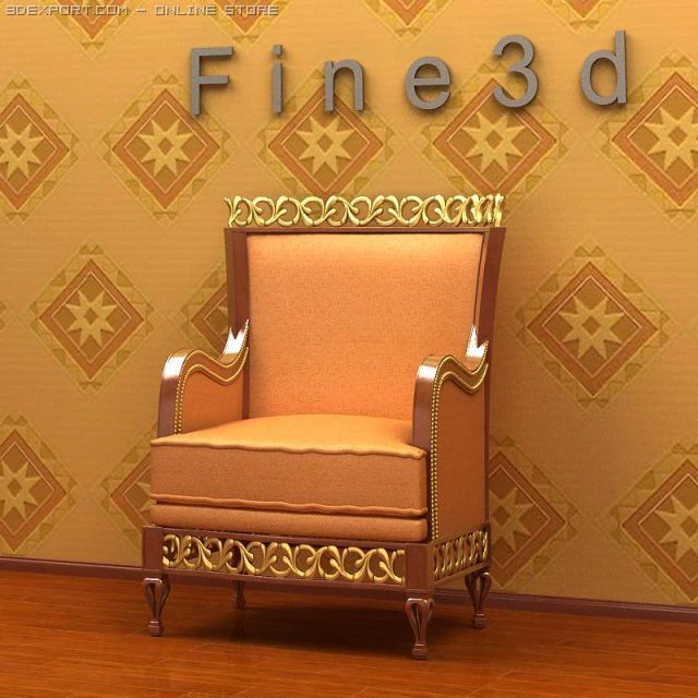 antique02chair0a37 3D Model .c4d .max .obj .3ds .fbx .stl .blend 