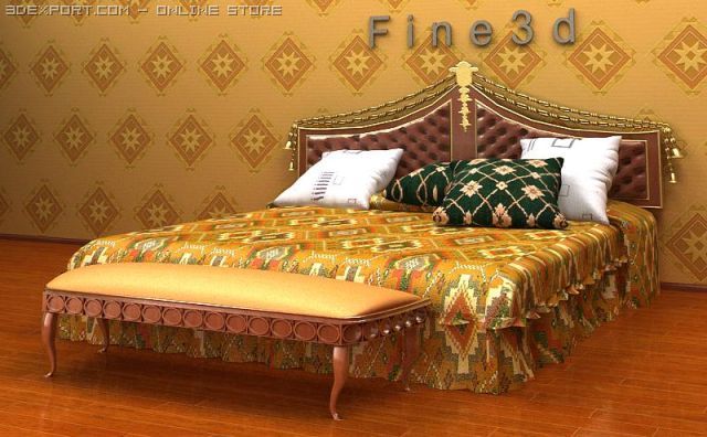 antique03beda001 3D Модель .c4d .max .obj .3ds .fbx .stl .blend 