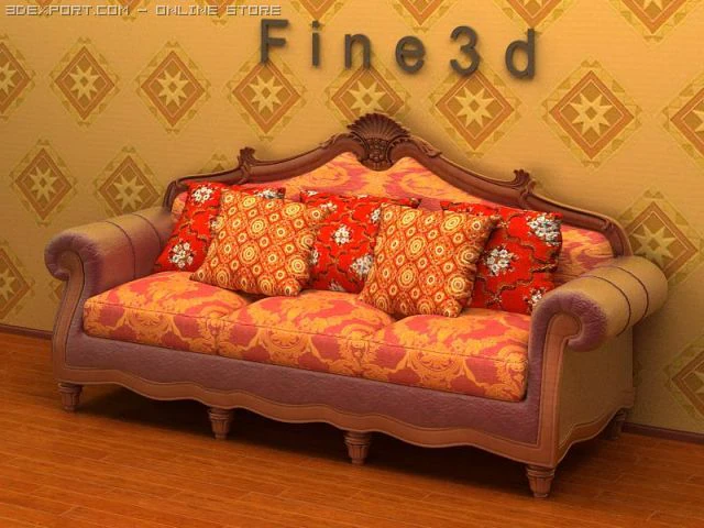 antique01multiplaye sofa024 3D Model .c4d .max .obj .3ds .fbx .stl .blend 