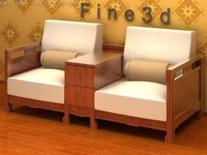antique01canapé multijoueur042 Modèle 3D