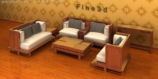 04combination sofa003 3D 模型 .c4d .max .obj .3ds .fbx .stl .blend 