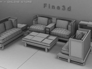 04sof&aacute; combinado003 Modelo 3D