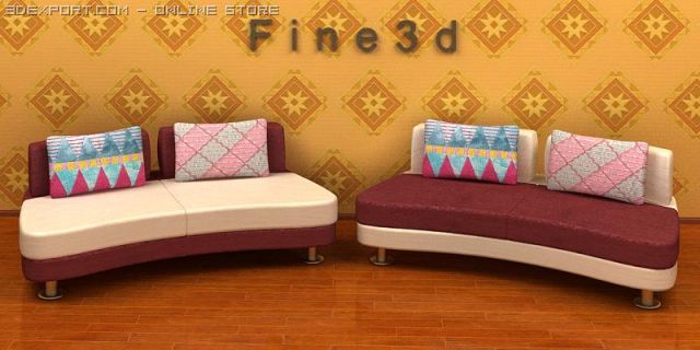 04combination sofa006 3D Model .c4d .max .obj .3ds .fbx .stl .blend 
