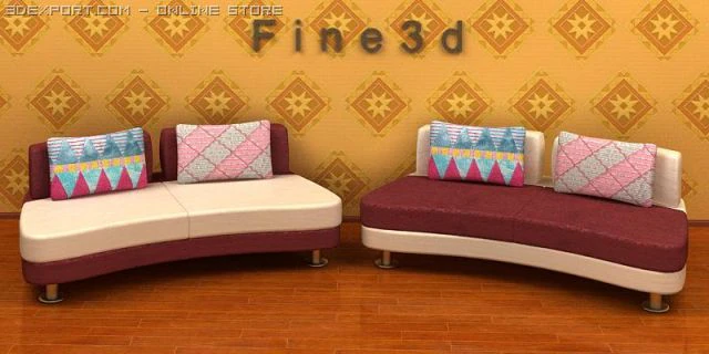 04combination sofa006 3D Model .c4d .max .obj .3ds .fbx .stl .blend 