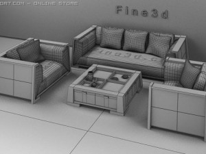 antique04combination sofa008 3D 模型