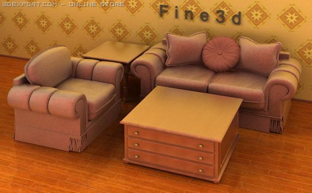 04combination sofa009 3D Model .c4d .max .obj .3ds .fbx .stl .blend 