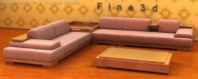 04combination sofa011 3D 模型 .c4d .max .obj .3ds .fbx .stl .blend 