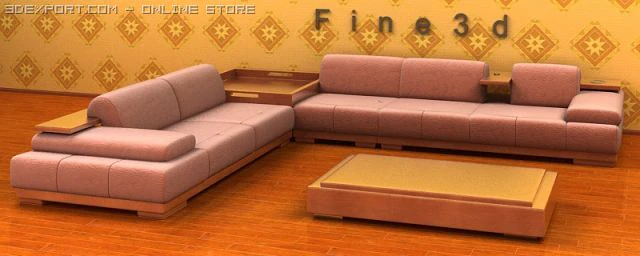 04combination sofa011 3D Model .c4d .max .obj .3ds .fbx .stl .blend 