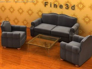 04комбінований диван012 3D Модель