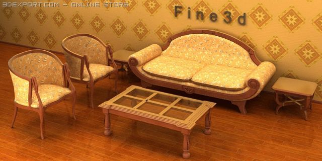 04combination sofa013 Model 3D .c4d .max .obj .3ds .fbx .stl .blend 