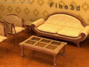 04комбінований диван013 3D Модель