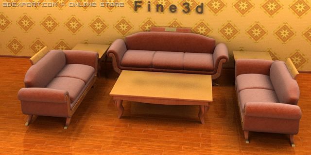 04combination sofa014 Model 3D .c4d .max .obj .3ds .fbx .stl .blend 