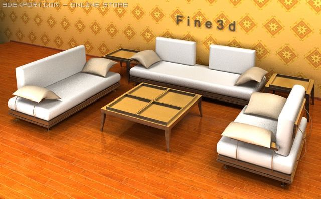 04combination sofa020 3D Model .c4d .max .obj .3ds .fbx .stl .blend 