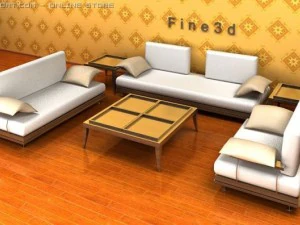 04комбінований диван020 3D Модель