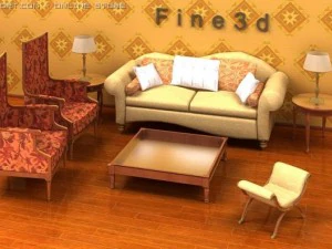 04комбінований диван023 3D Модель