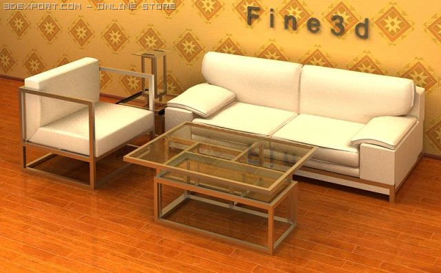 04combination sofa024 3D Model .c4d .max .obj .3ds .fbx .stl .blend 