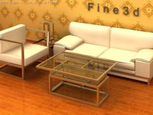 04комбінований диван024 3D Модель