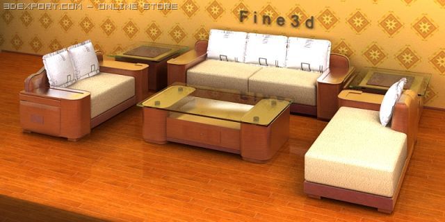 04combination sofa027 Modelo 3D .c4d .max .obj .3ds .fbx .stl .blend 