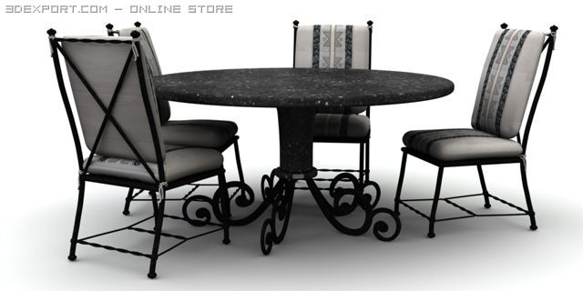 dining 01 3D Модель .c4d .max .obj .3ds .fbx .stl .blend 