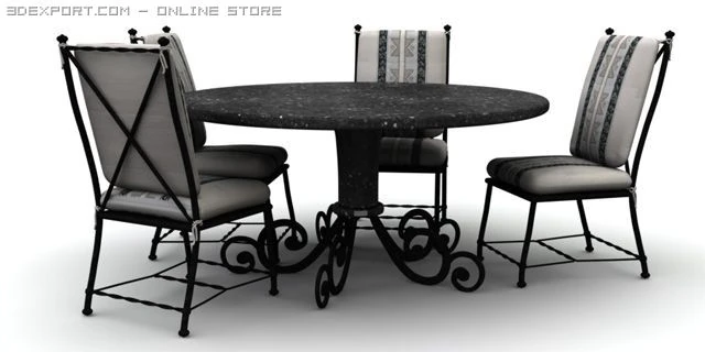 dining 01 3D Model .c4d .max .obj .3ds .fbx .stl .blend