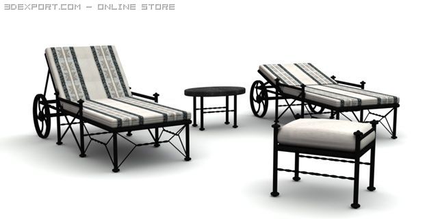 sunlounger 01 Modelo 3D .c4d .max .obj .3ds .fbx .stl .blend 