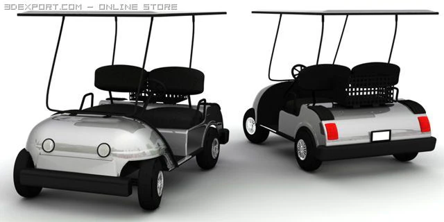 golf cart 01 3D Model .c4d .max .obj .3ds .fbx .stl .blend 