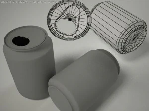 bateria pode texturizada Modelo 3D