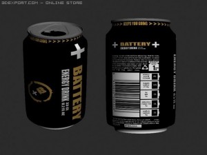 battery can textured 3D Модель