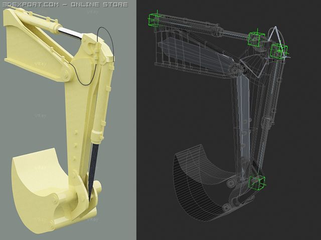 rigged robotic arm 3D Model .c4d .max .obj .3ds .fbx .stl .blend 