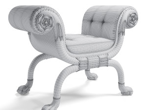 regency window seat Modèle 3D