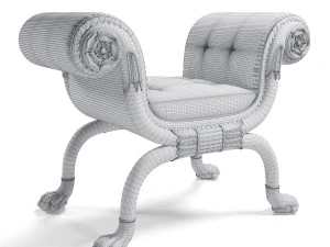 regency window seat 3D Model