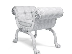 regency window seat 3D Model