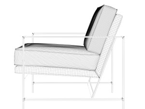 west elm metal frame chair 3D Model