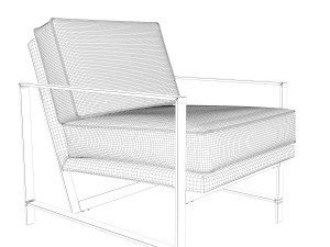 west elm metal frame chair 3D Model