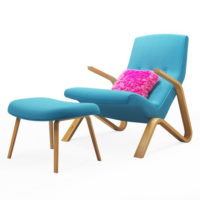 grasshopper lounge chair 3D Model .c4d .max .obj .3ds .fbx .stl .blend 