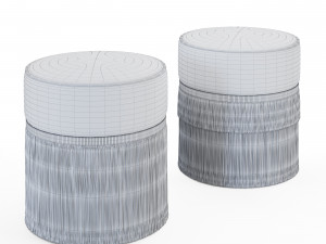 couture plain pouf Model 3D