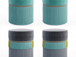 couture plain pouf Model 3D