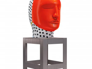 scultura della testa di Jun Kaneko Modello 3D