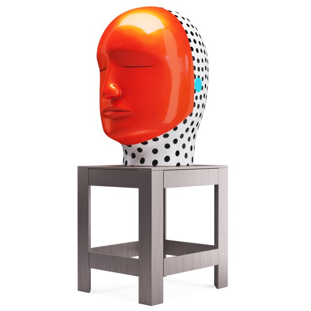 jun kaneko head sculpture 3D 模型 .c4d .max .obj .3ds .fbx .stl .blend 