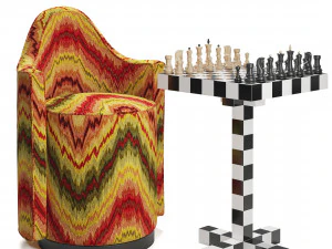 Chess Chair - Table Set 3D Model