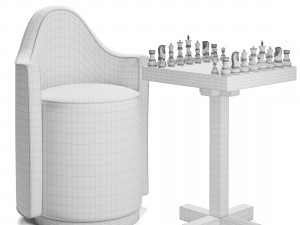 Chess Chair - Table Set Modelo 3D