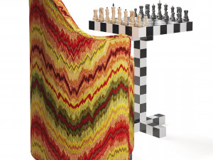 Chess Chair - Table Set Modelo 3D