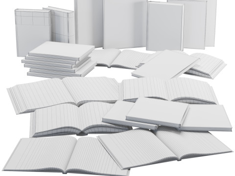 Books Collection Set 6 3D Model