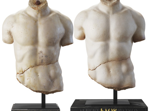 Discophoros Bust and Books Set 1 3D Model