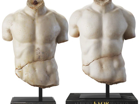 Discophoros Bust and Books Set 1 3D Model