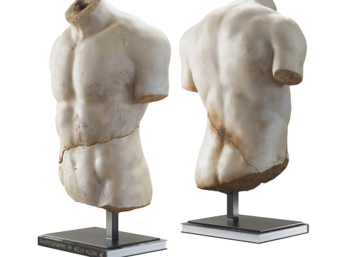 Discophoros Bust and Books Set 1 3D Model