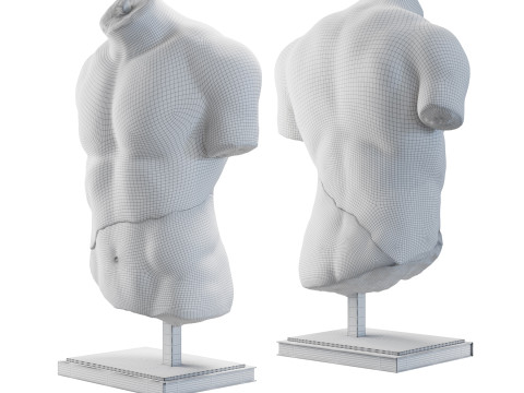 Discophoros Bust and Books Set 1 3D Model