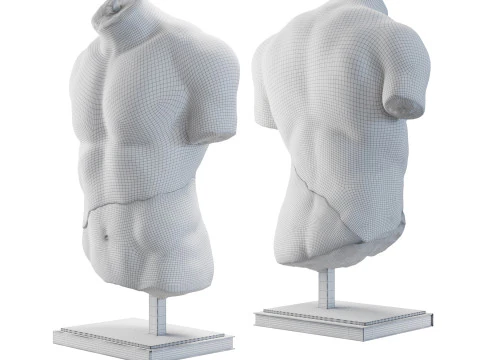 Discophoros Bust and Books Set 1 3D Model