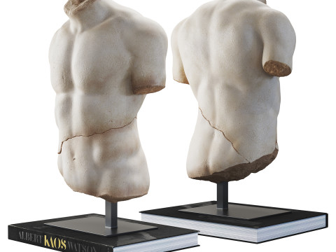 Discophoros Bust and Books Set 1 3D Model